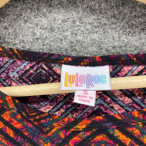 5/$45 LulaRoe T-Shirt Women S Small Orange Geometric Short Sleeve Round Neck - Picture 5 of 9